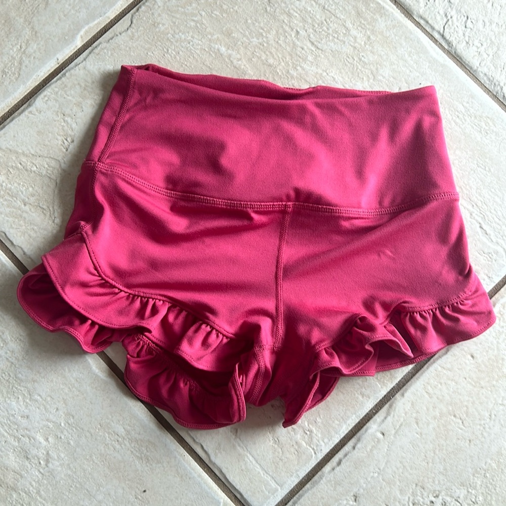 Free People Movement All Day Ruffle Workout shorts